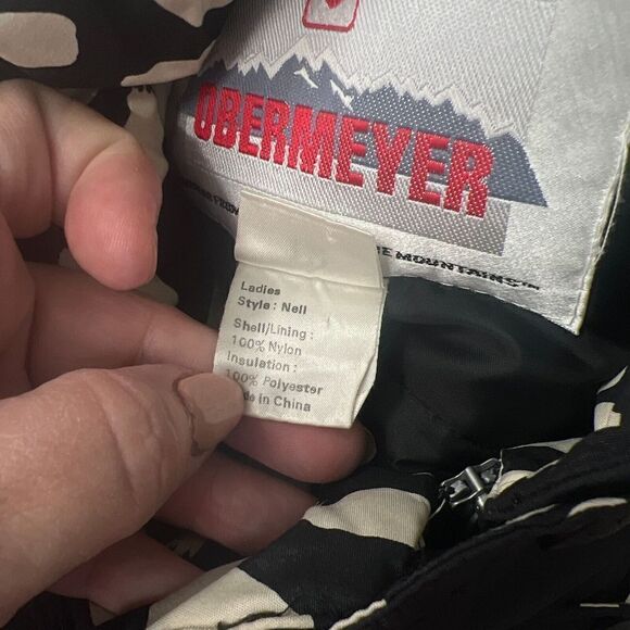 OBERMEYER Nell Jacket Womens 12 Black Puffer Coat Ski Snowboard Bomber Crop - Picture 16 of 16